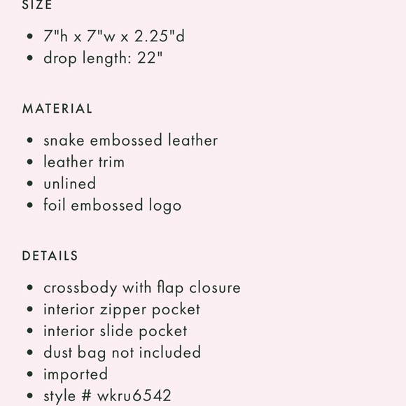 ♠️ Kate Spade ♠️ Robyn Exotic Saddle Bag - Picture 15 of 16